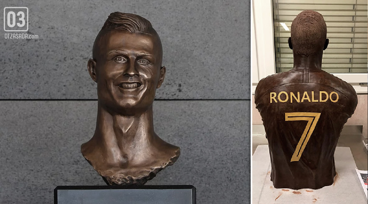 Издигнаха нова статуя на Роналдо от шоколад и тази е по-добра от бронзовата